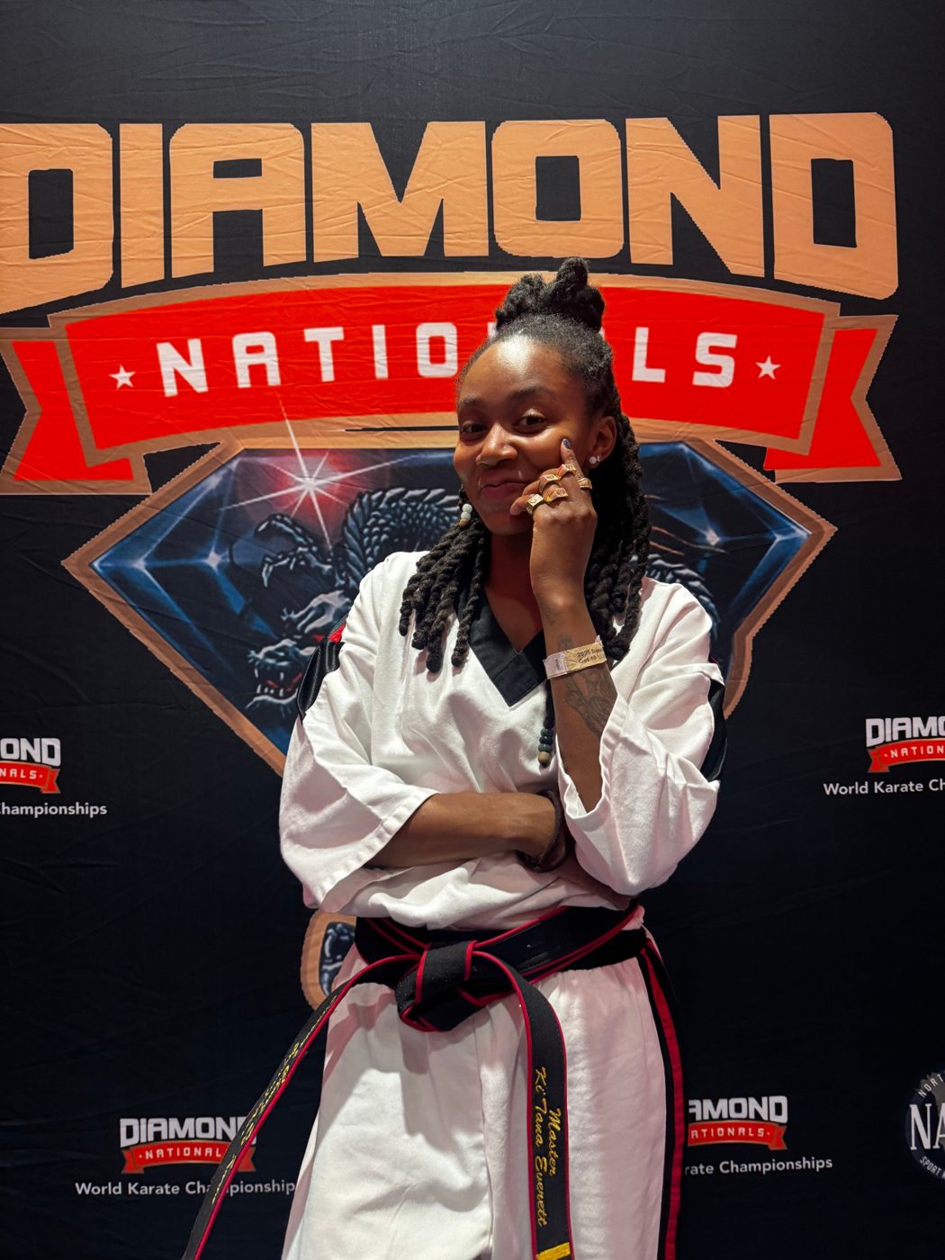 Ki'Tana Everett wearing her Diamond Nationals rings